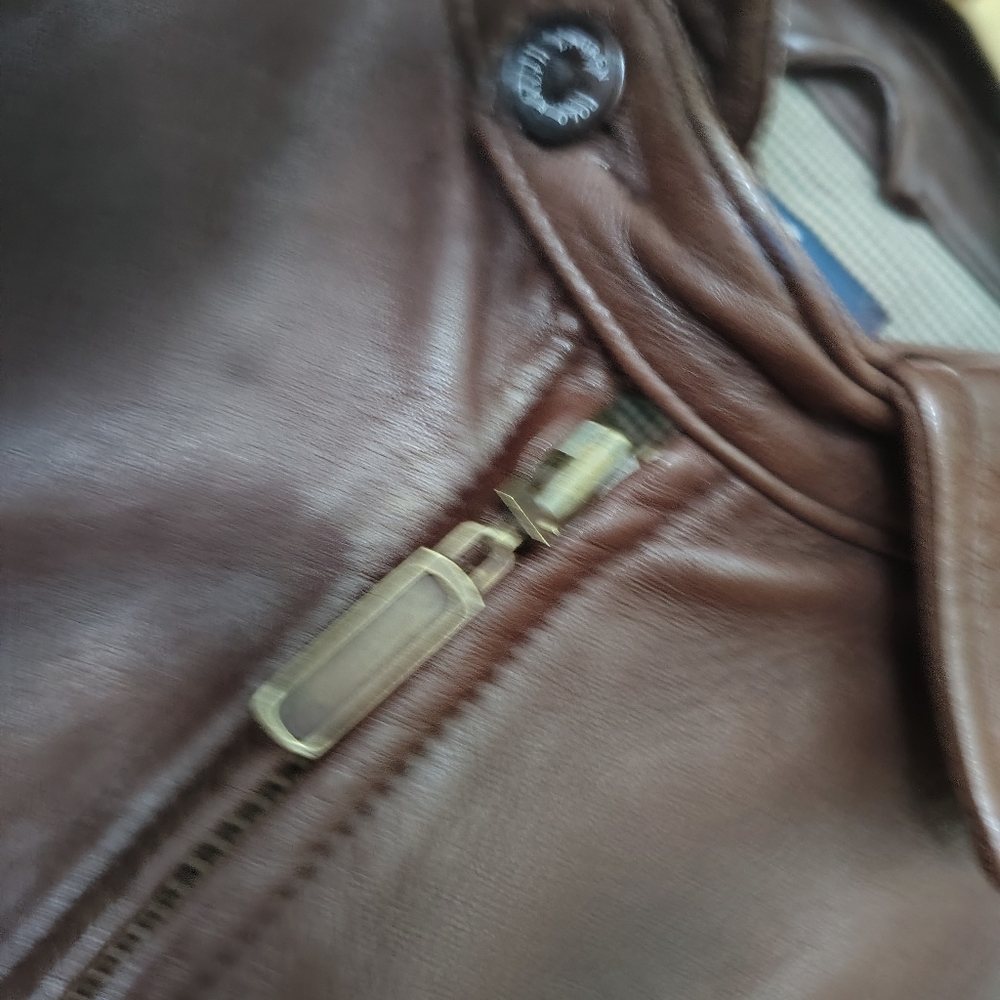 Polo by Ralph Lauren Large Brown Leather Jacket L - Picture 4 of 9